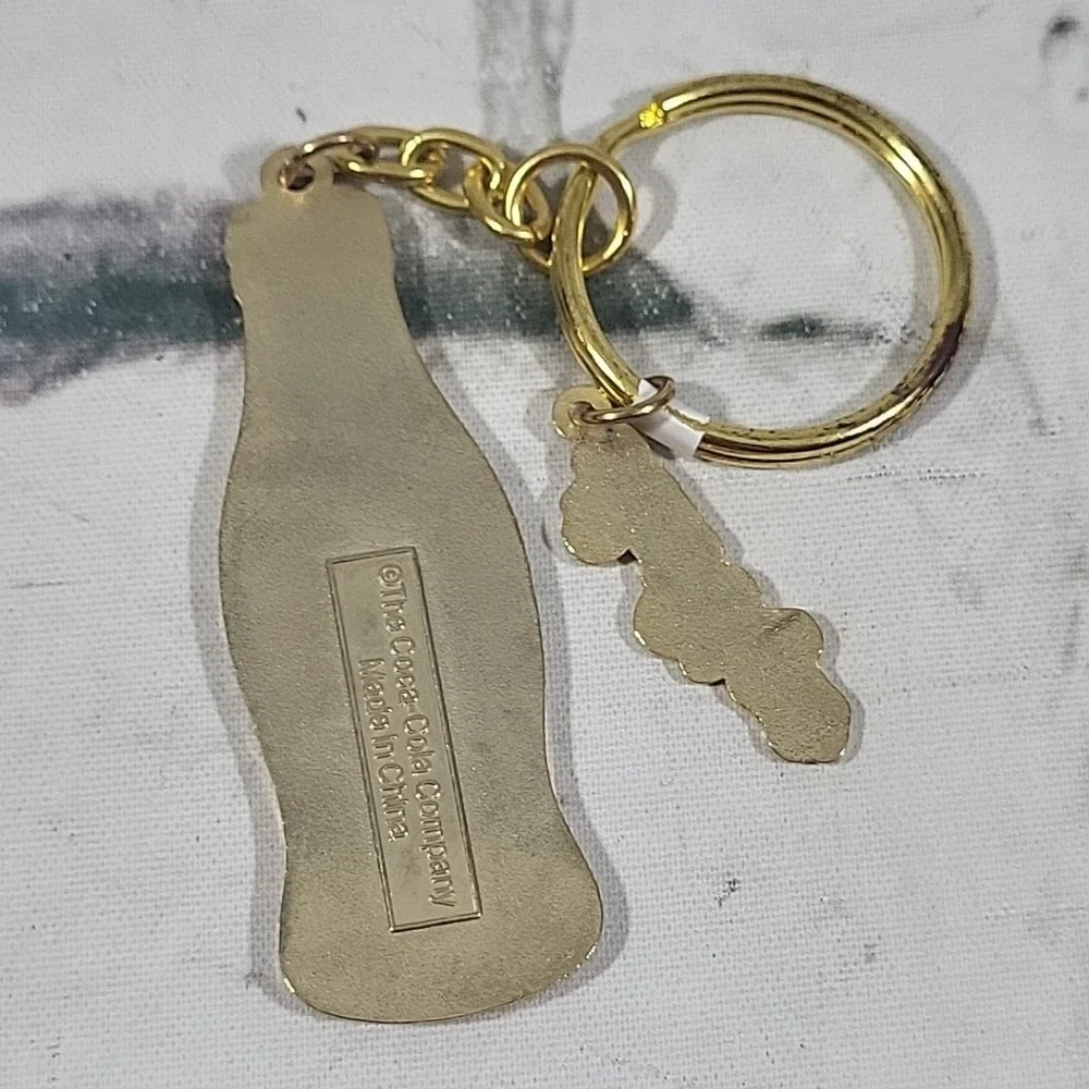 Coca Cola Soda Bottle Las Vegas‎ Keychain Red Glitter Travel Souvenir
